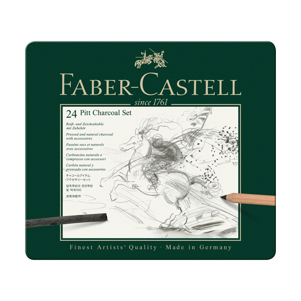 Faber-Castell PITT Kohleset 24-teilig im Metalletui | MeinStift