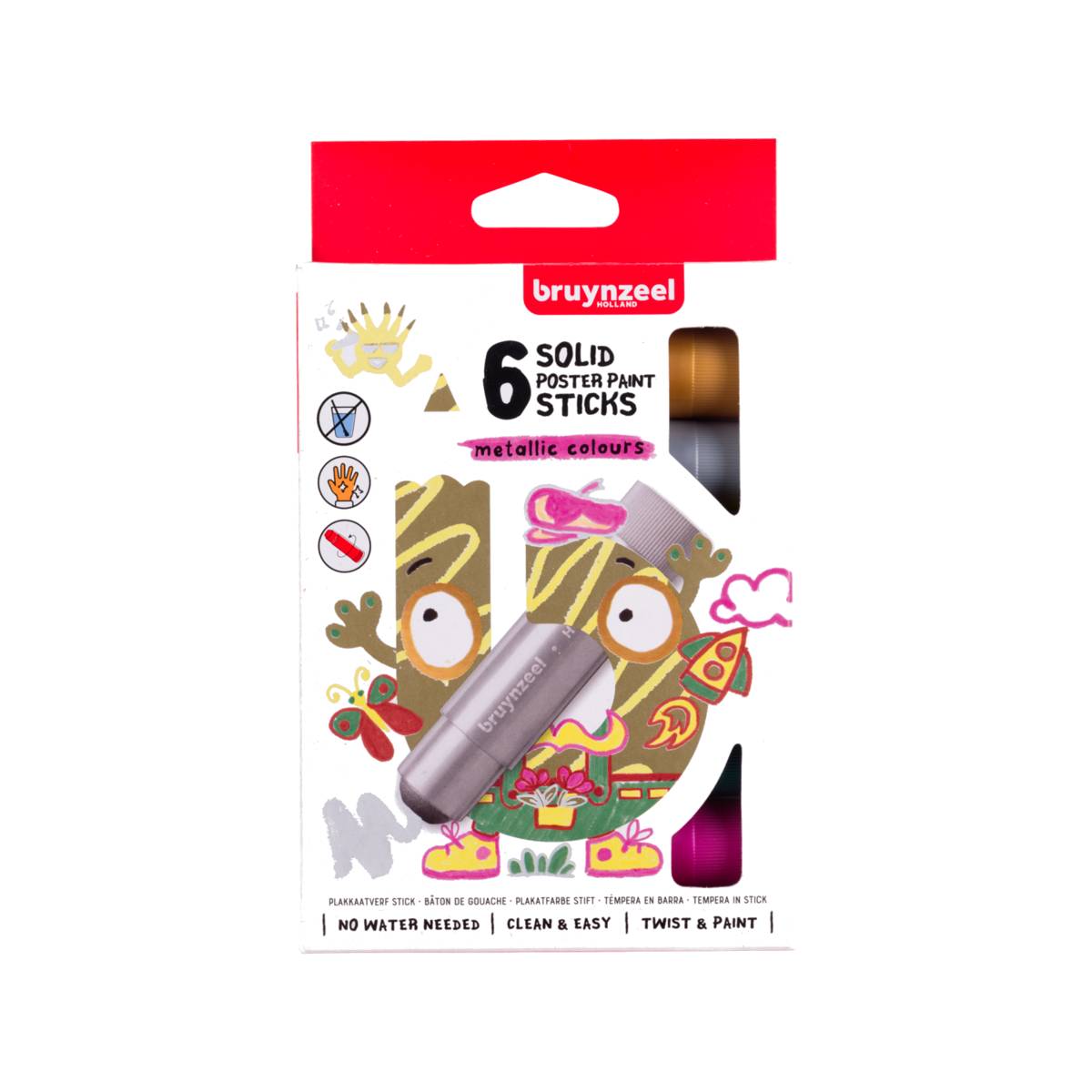 Bruynzeel - Kids Posterfarbe Plakatfarbe Metallic 6er Set