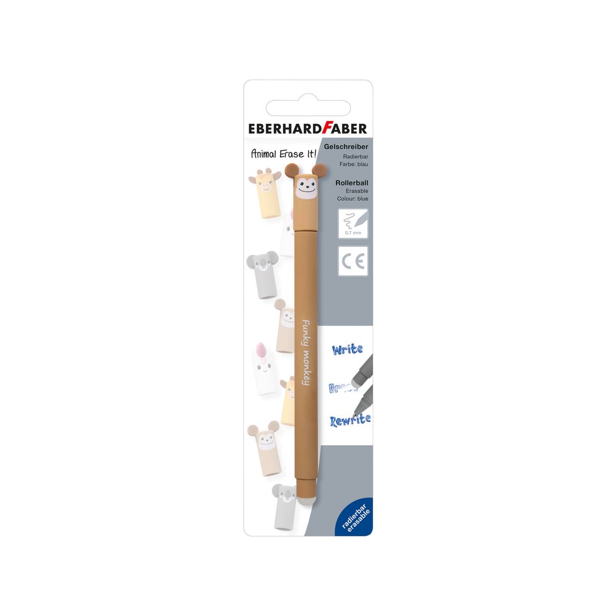 Eberhard Faber - Animal Erase It! Affe Gelstift radierbar | wie Legami