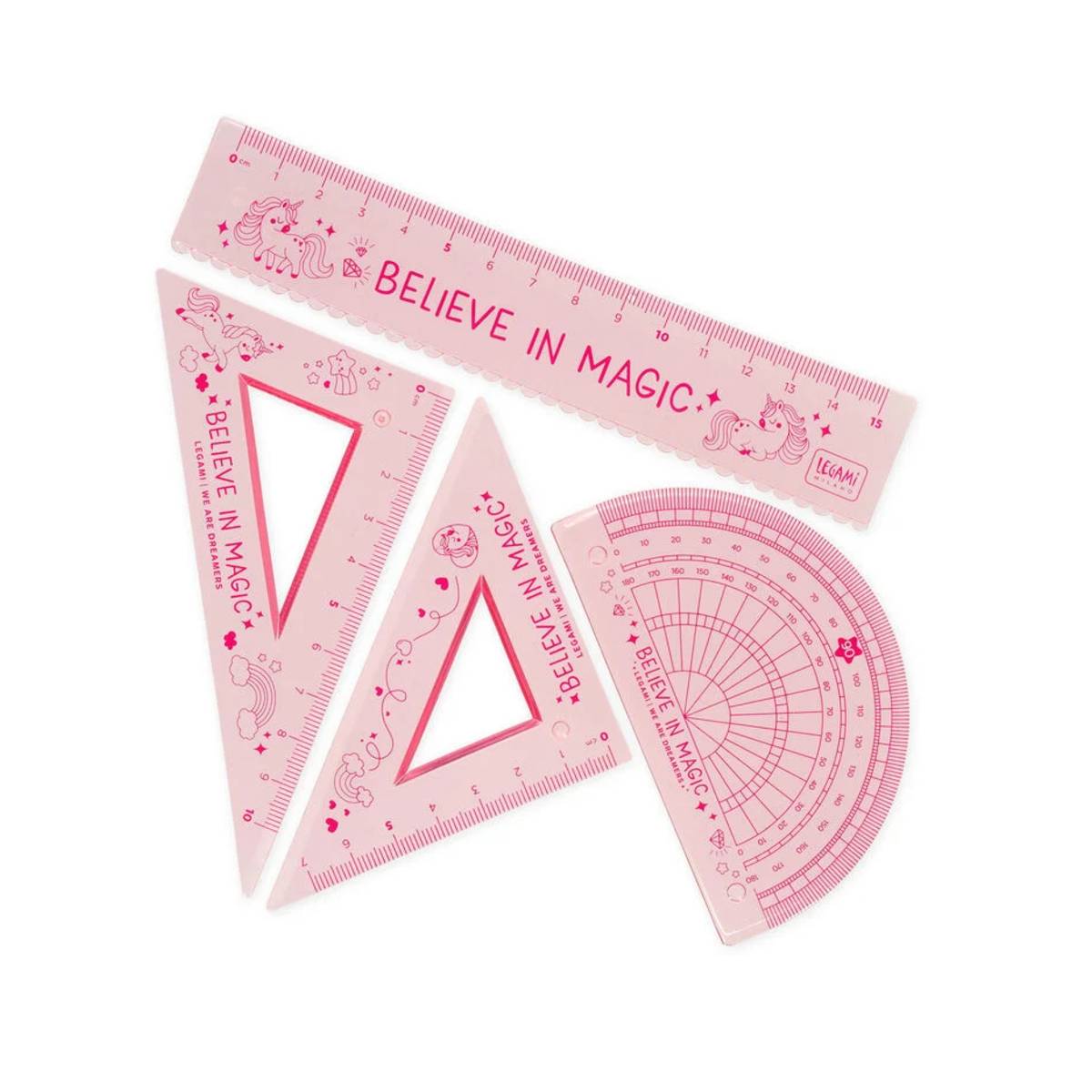 Legami Geometrieset You Rule Einhorn pink 4er Set | MeinStift