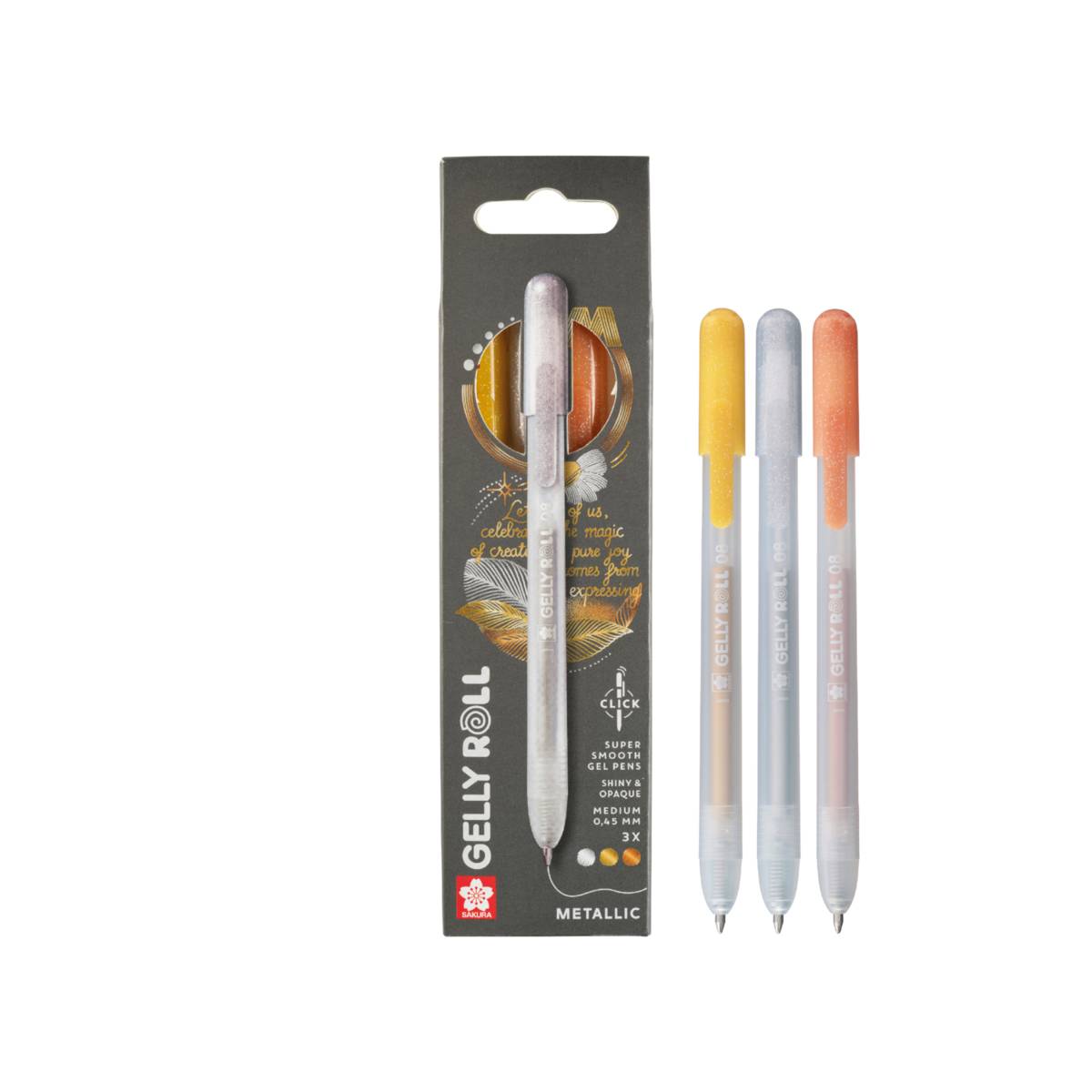 Gelly Roll shiny metallic 3er set metallic mécanisme d'impression