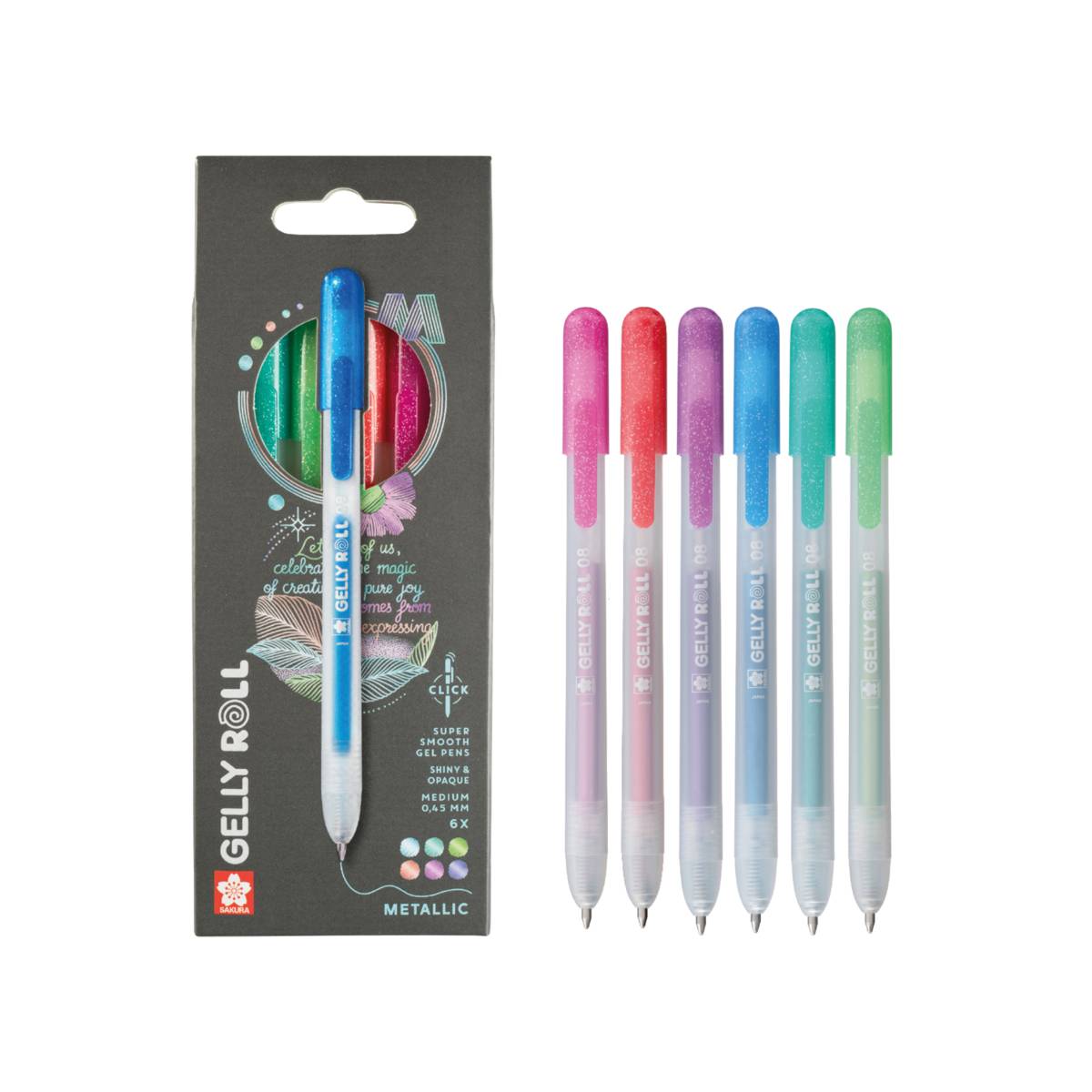 Sakura - Gelly Roll Shiny Metallic 6er Set Druckmechanik