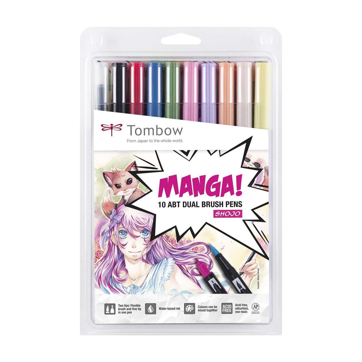 Dual Brush Pen 10er Set Manga Shojo