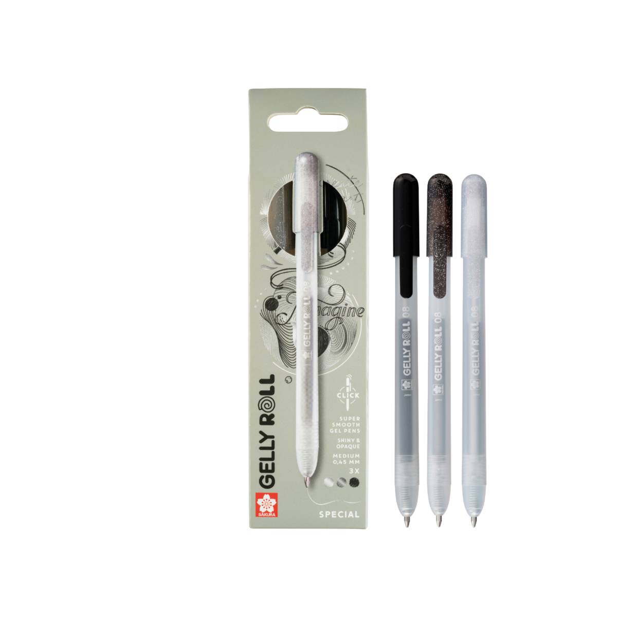 Set Gelly Roll Special 3 piéces Night mécanisme de clic