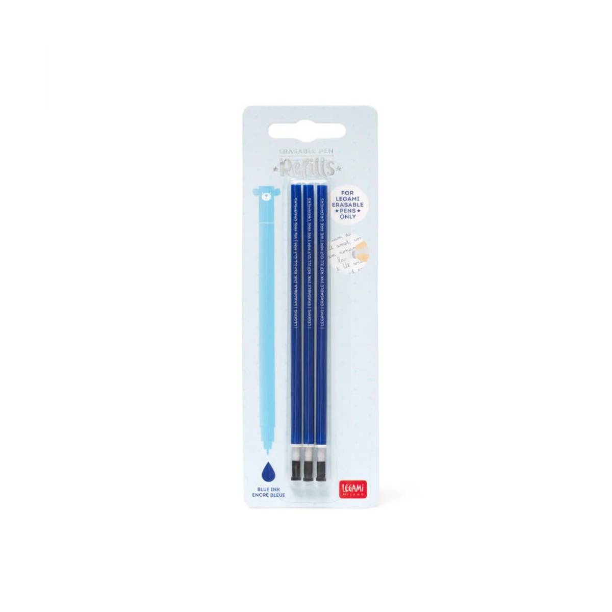 Legami Refill Gelstift 3er Set – Blau, radierbar, mit Tinte | Schreibwaren & Künstlerbedarf