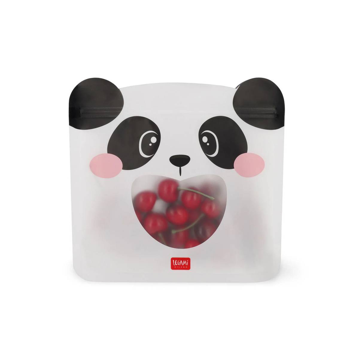 Legami Panda Lebensmittelbeutel 3er-Set, wiederverschließbar, spülmaschinenfest & wiederverwendbar – ideal für Snacks & Lebensmittel