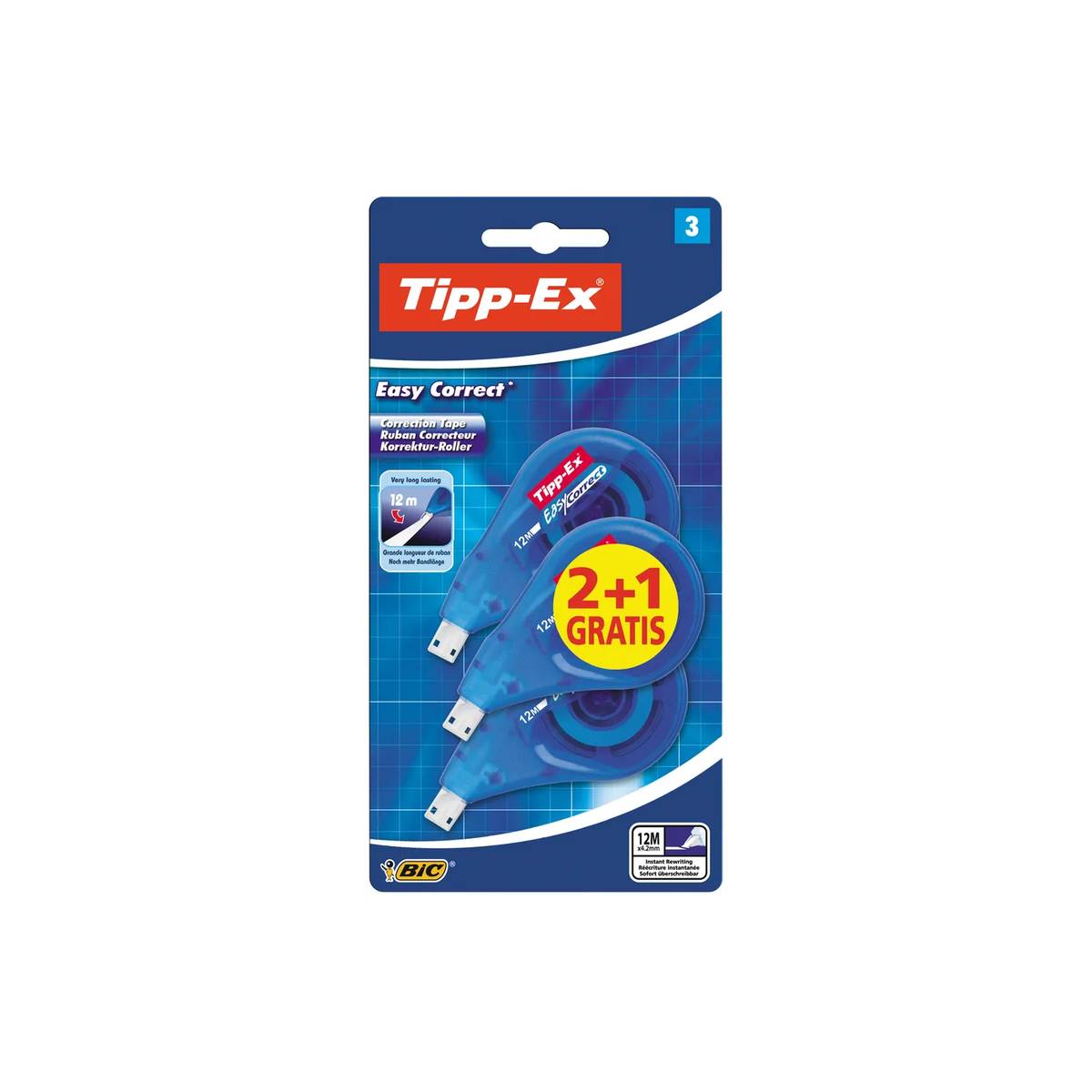 Tipp-Ex - Korrekturroller Easy Correct 4.2mmx12m 3er Set