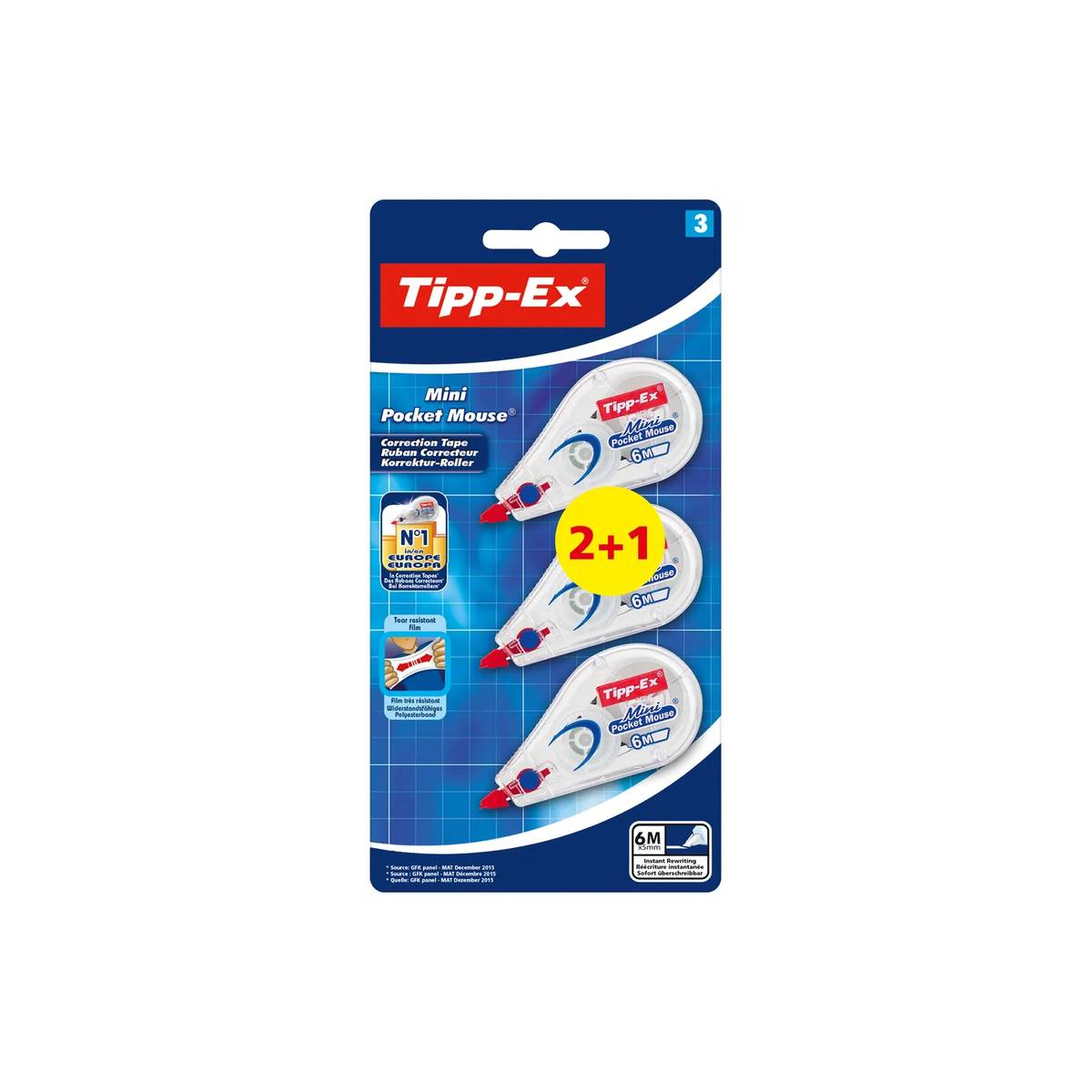 Tipp-Ex - Korrekturroller Mini Pocket Mouse 3er Set