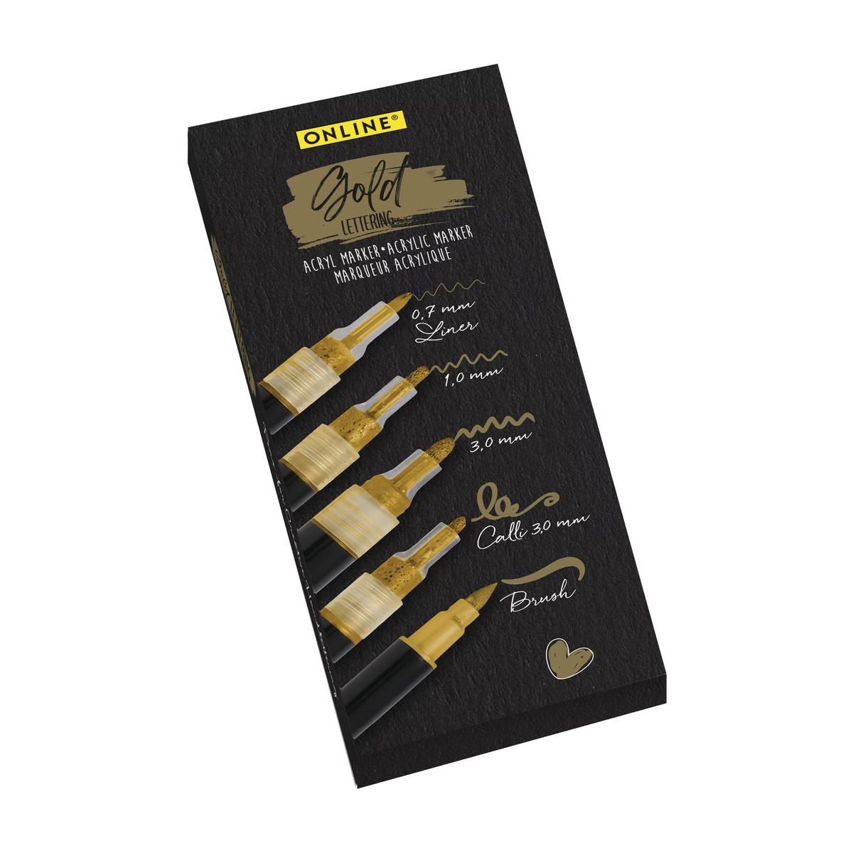 Online Acryl Marker Gold Lettering Set 5-teilig | MeinStift