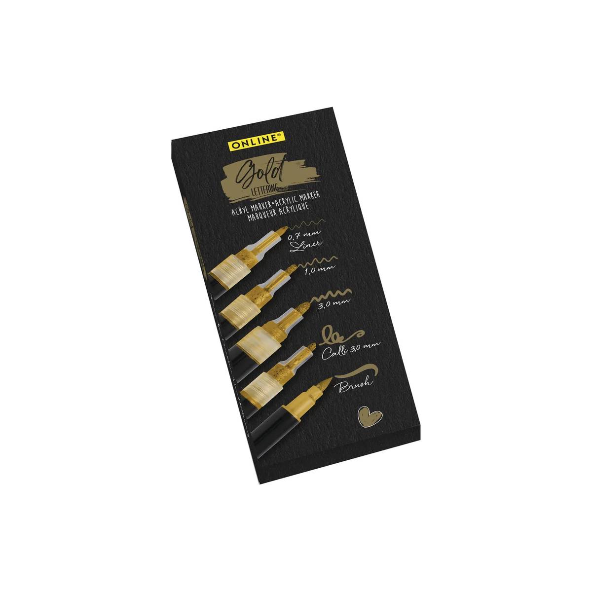 Online - Gold Lettering Set 5-teilig