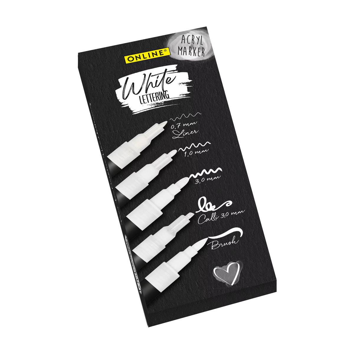 Online - Acryl Marker White Lettering Set 5-teilig