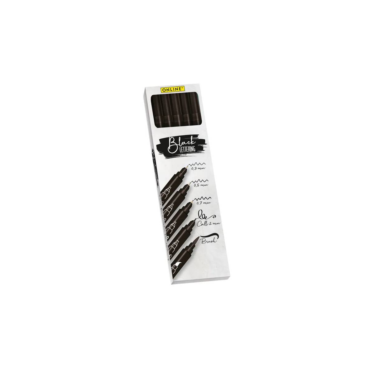 Online - Black Lettering Set 5-teilig