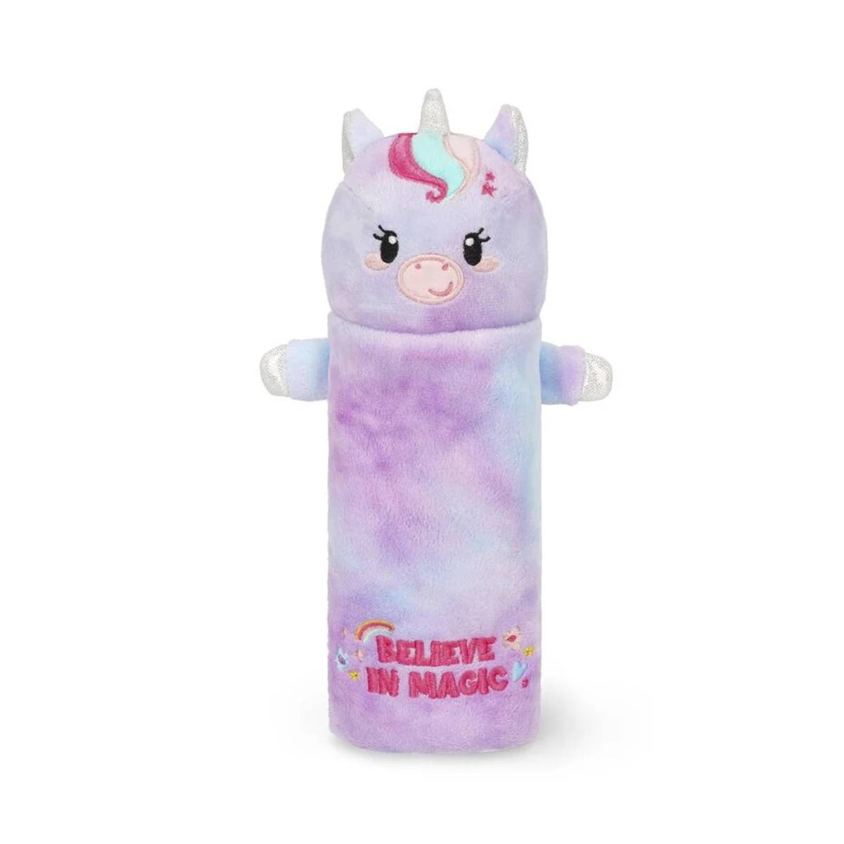 Legami Unicorn Federmäppchen – Flauschiges Stiftetui & Stifttasche in Lila, rundes Einhorn Design