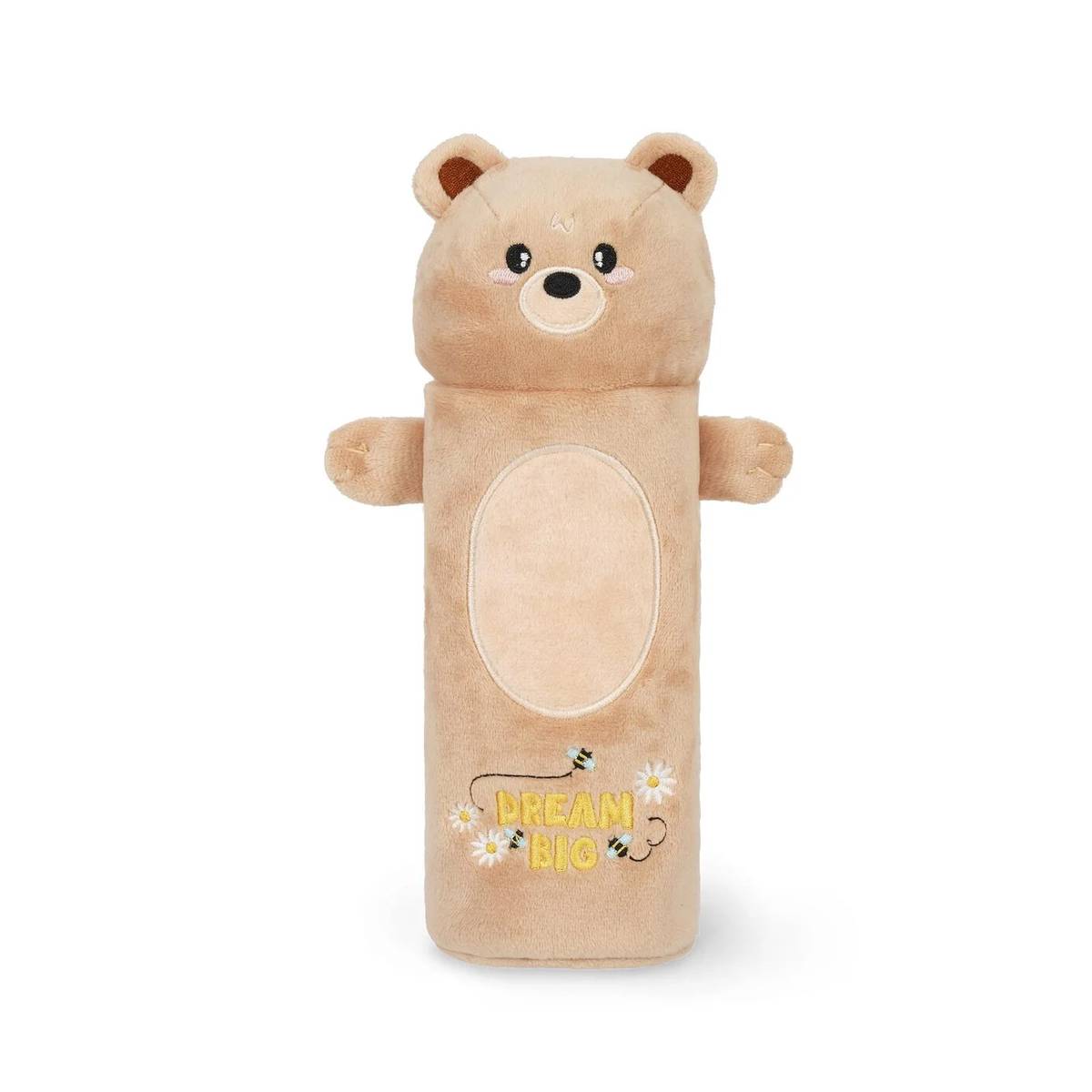Legami Teddybär Stiftetui – Kuscheliges Federmäppchen & runde Stifttasche in Braun für Schule & Freizeit
