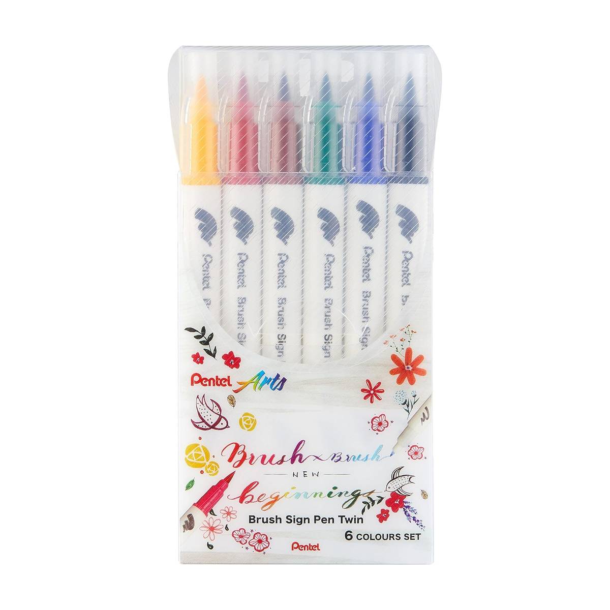 Pentel Arts Brush Sign Pen Twin 6er Set kaufen | MeinStift