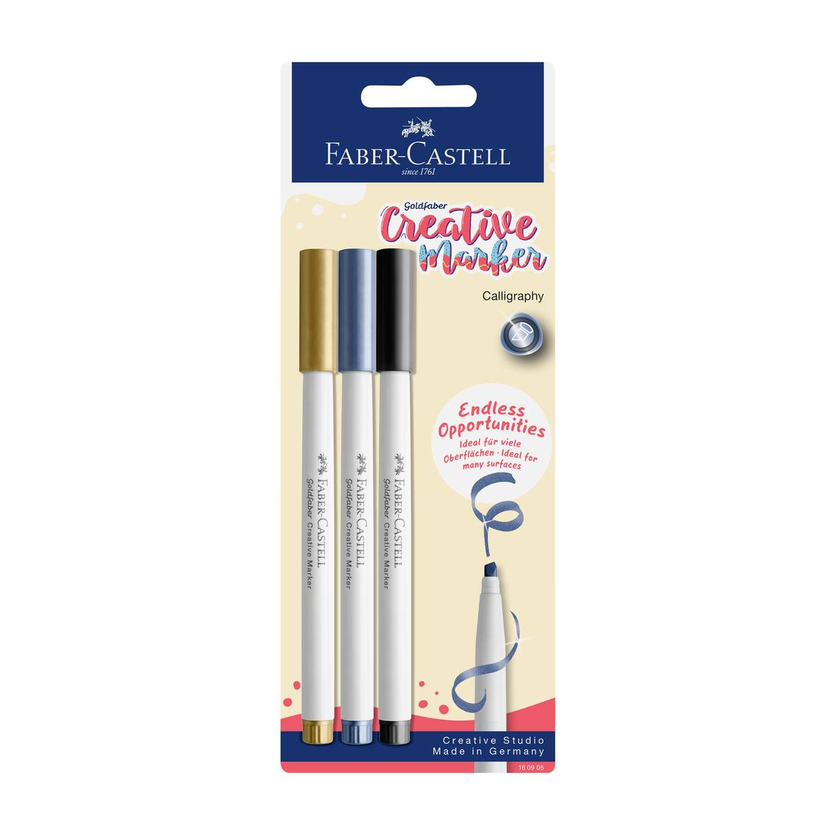 Faber-Castell - Goldfaber Creative Marker Metallic Calligraphy 3er Set
