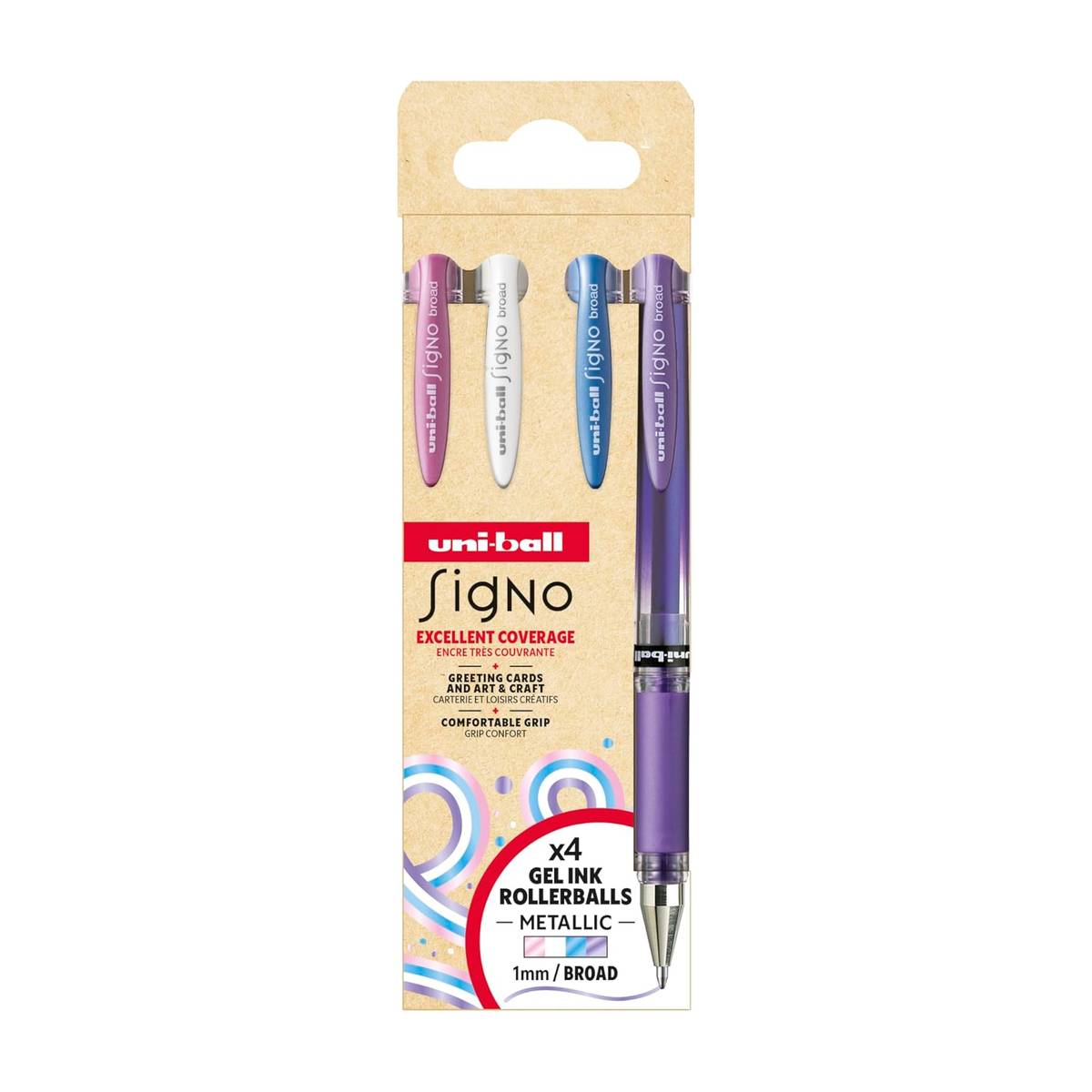 Signo Broad Gel Roller 1mm Couleurs Métalliques Ensemble 2