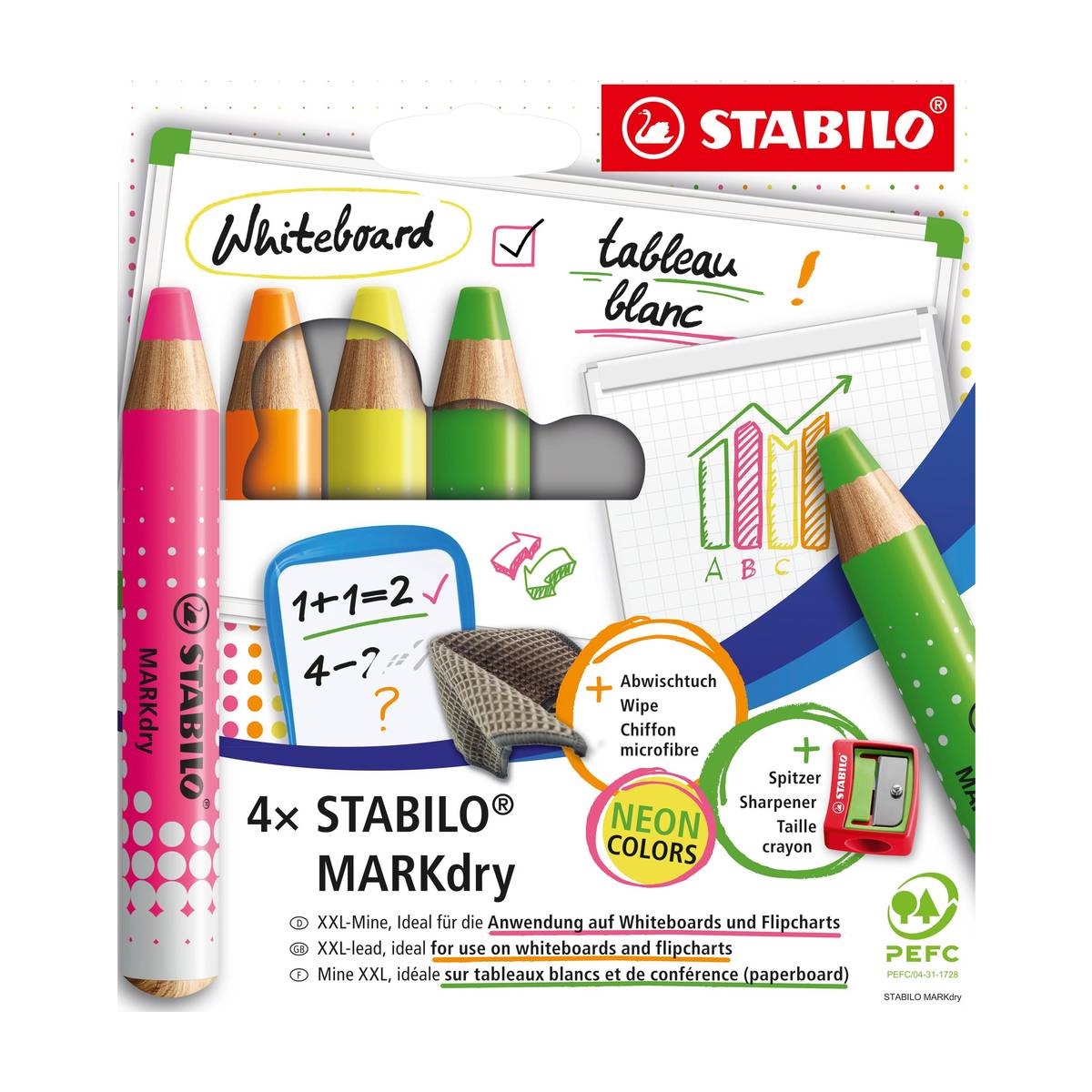 Stabilo Stifte kaufen — BOSS Textmarker, Point 88, Pen 68 & Woody - Marqueur Pour Tableau Blanc Markdry Néon Couleurs Lot De 4 Avec Taille-Crayon Et Chiffon En Microfibre