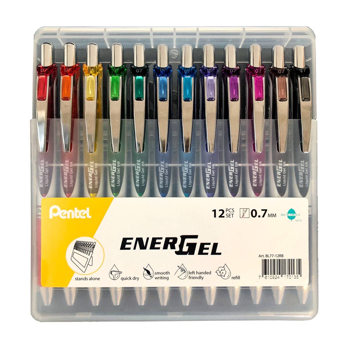 Rollerball EnerGel 0.7mm Rainbow Set 12er