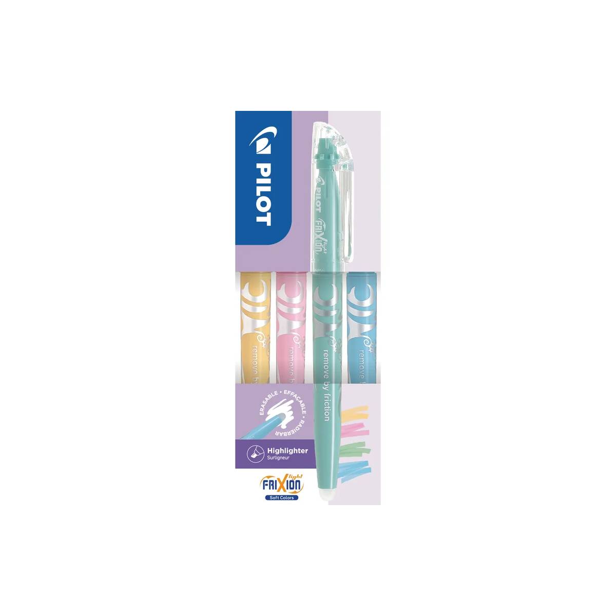 Pilot Frixion Light Soft Colors 4er Set – Radierbare Pastell Textmarker in 6 Farben für Büro & Kreatives Arbeiten