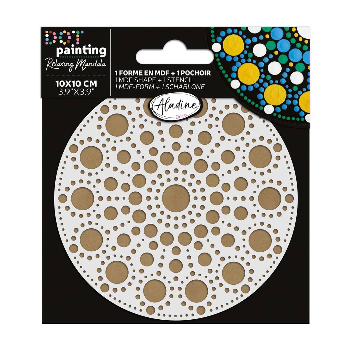 Aladine Dot Painting Schablone 10cm – Kreative Punktmalerei Form für Kunst & Bastelbedarf