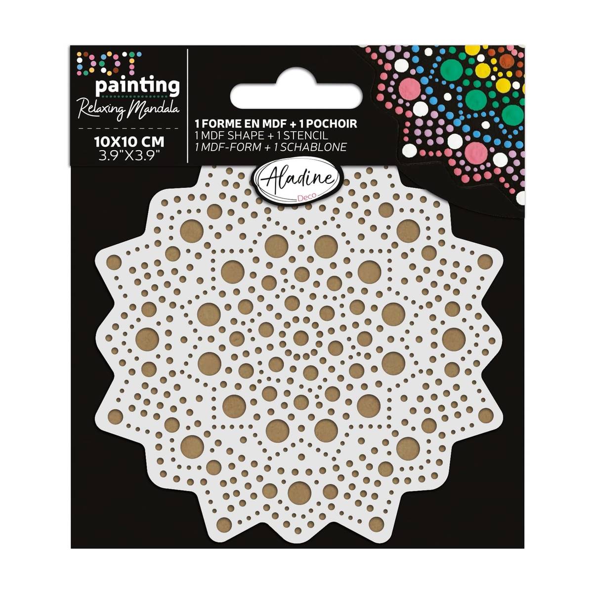 Aladine Dot Painting Punktmalerei Schablone Stern 10cm – Kreatives Künstermaterial für Dotpainting