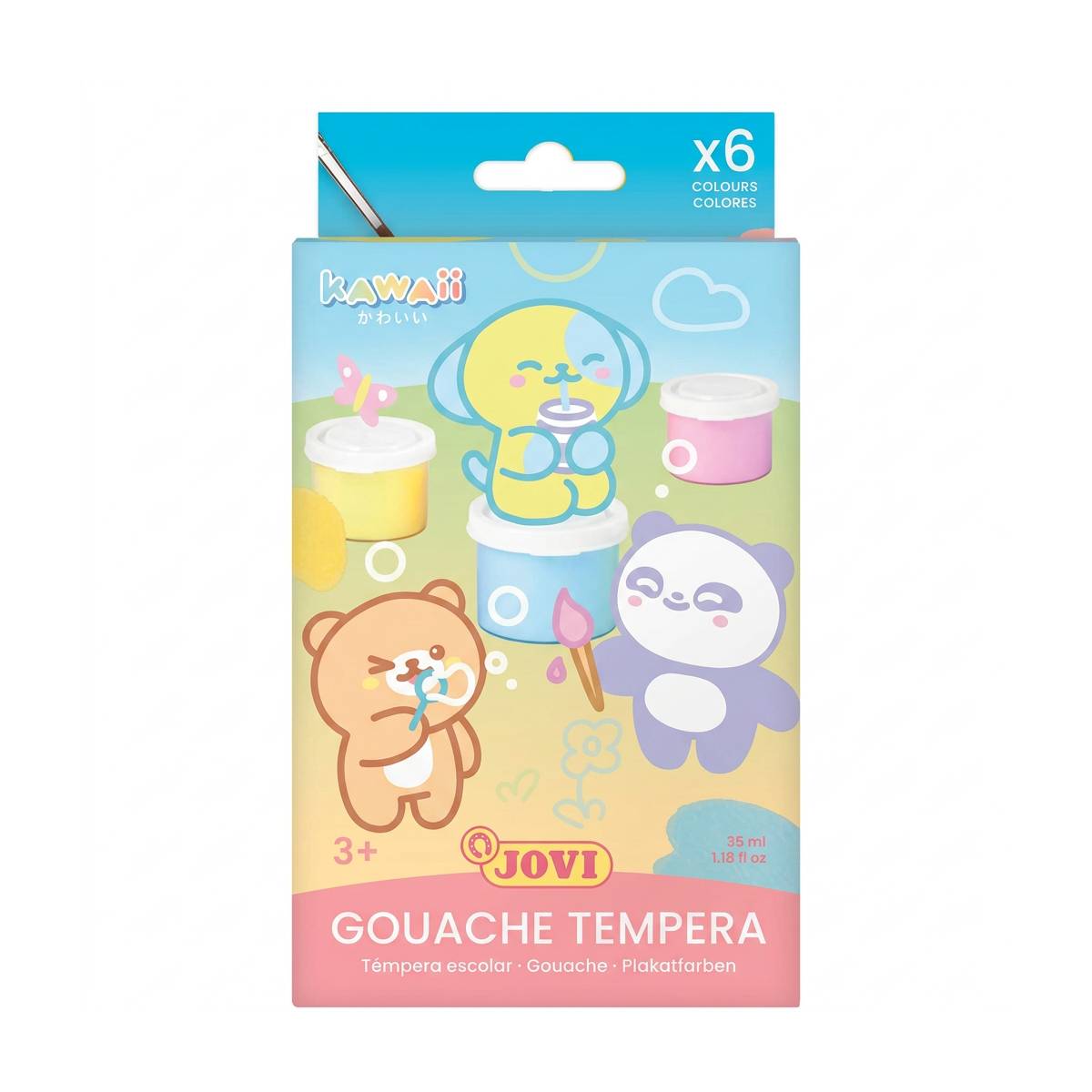Jovi - Plakatfarbe Gouache Kawaii 6er Set mit Pinsel