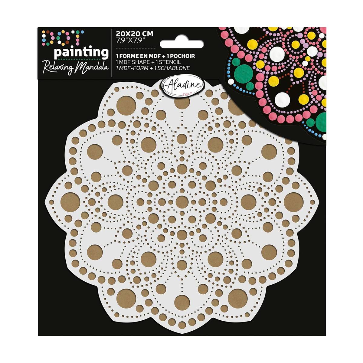 Dot Painting Punktmalerei Form & Schablone Blume 20cm