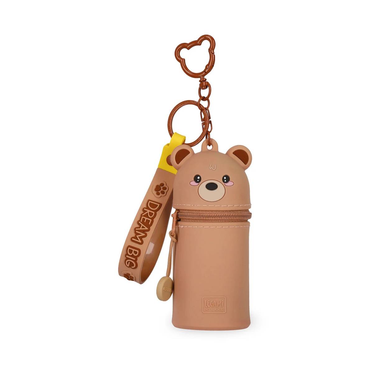 Legami Mini Geldbörse mit Schlüsselanhänger – Kawaii Teddy Bär aus weichem Silikon, ideal für Schlüssel, Münzen & Accessoires