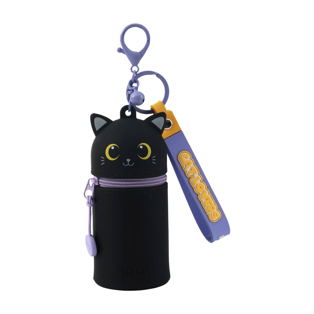 iTotal - Schlüsselanhänger Silikonetui Katze schwarz