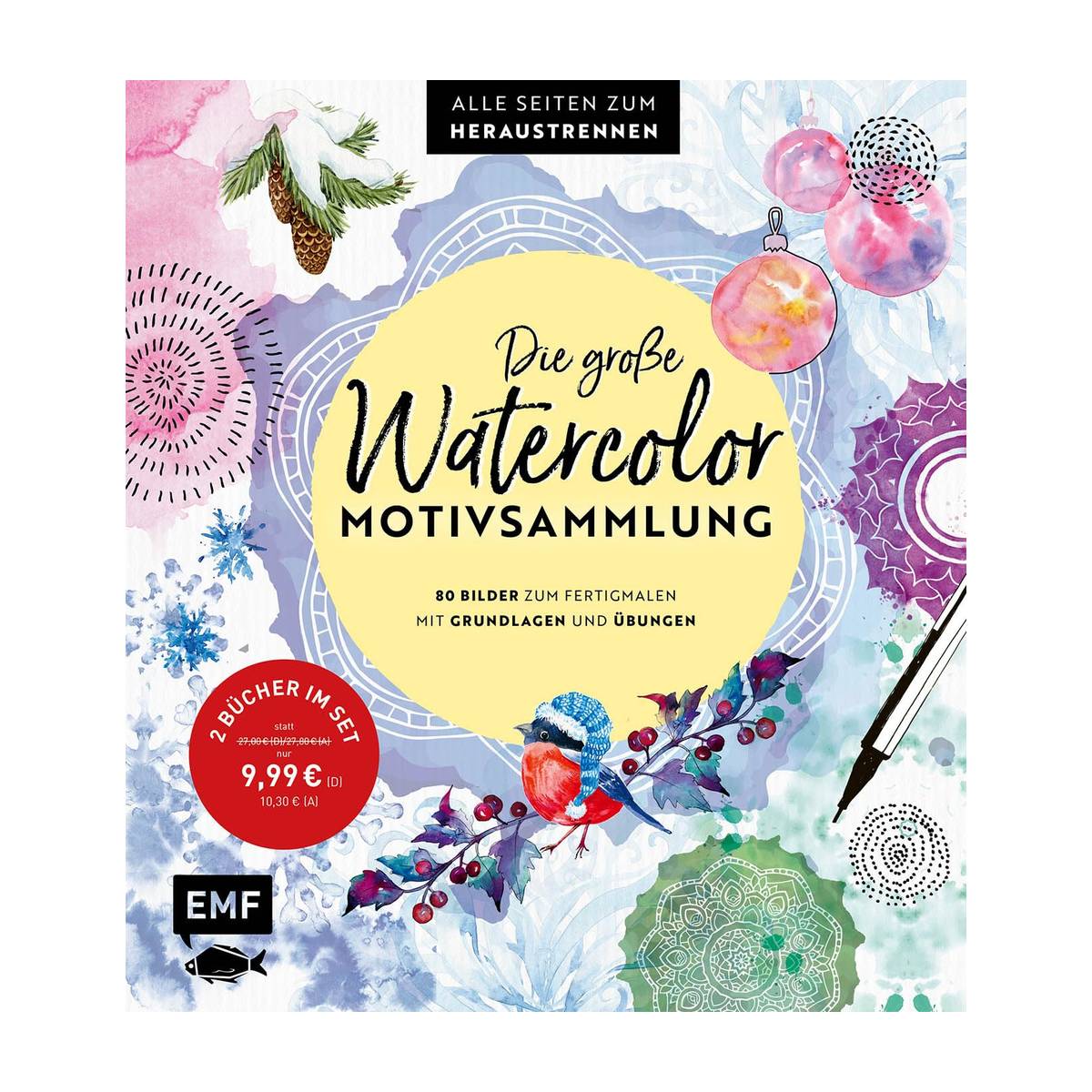 Die grosse Watercolor Motivsammlung - Zwei Bücher im Set