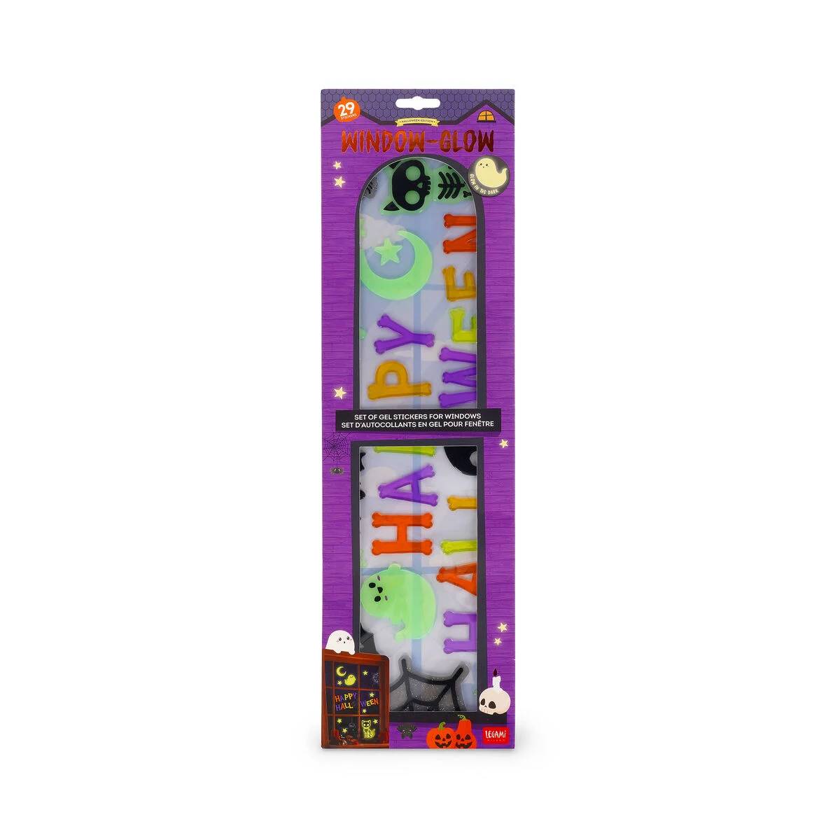 Windo-Glow Halloween Gel-Fensteraufkleber Happy Halloween – nachtleuchtend