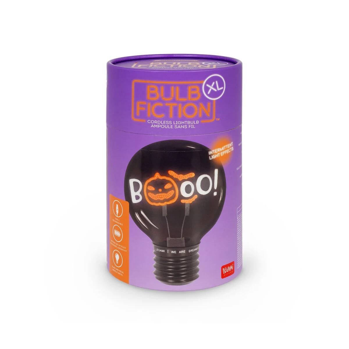 Legami - Bulb Fiction XL Tischlampe Pumpkin Booo – Halloween LED-Leuchte