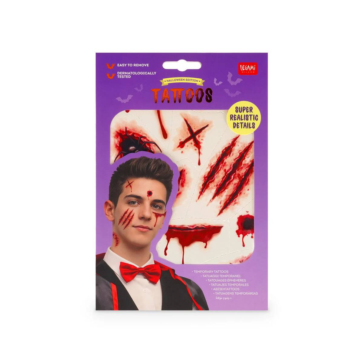Legami - Abziehtattoos - Halloween - Temporär Tattoos Scar Face