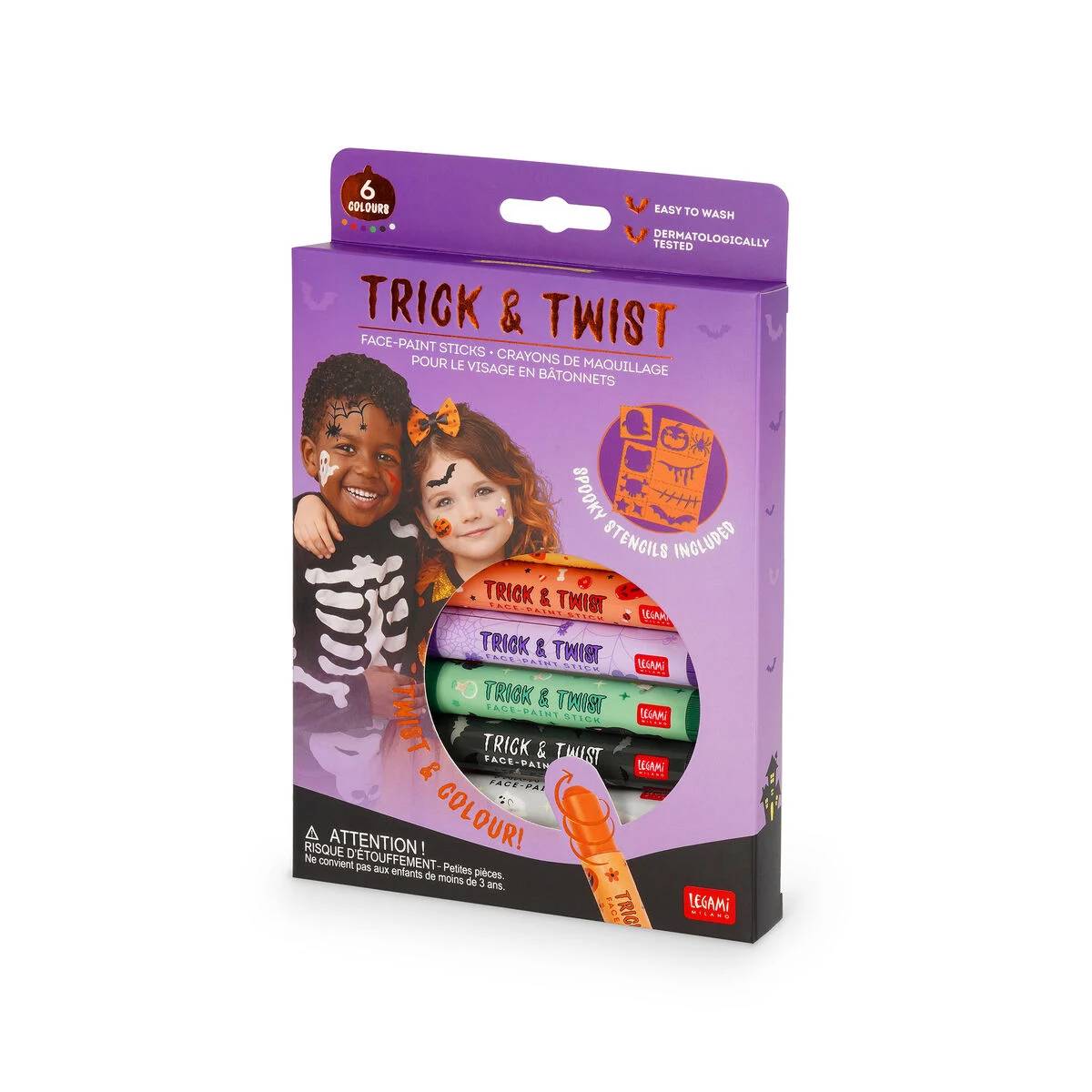 Schminkstifte - 6er Set mit Schablonen Trick & Twist