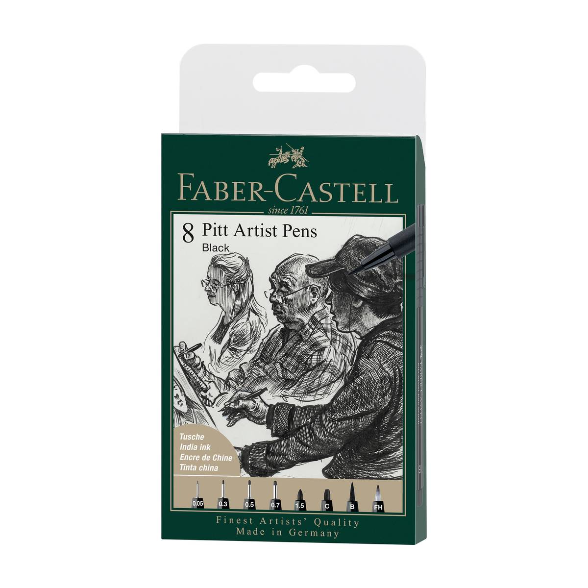 Faber-Castell PITT Artist Pen 8er Set Schwarz kaufen | MeinStift