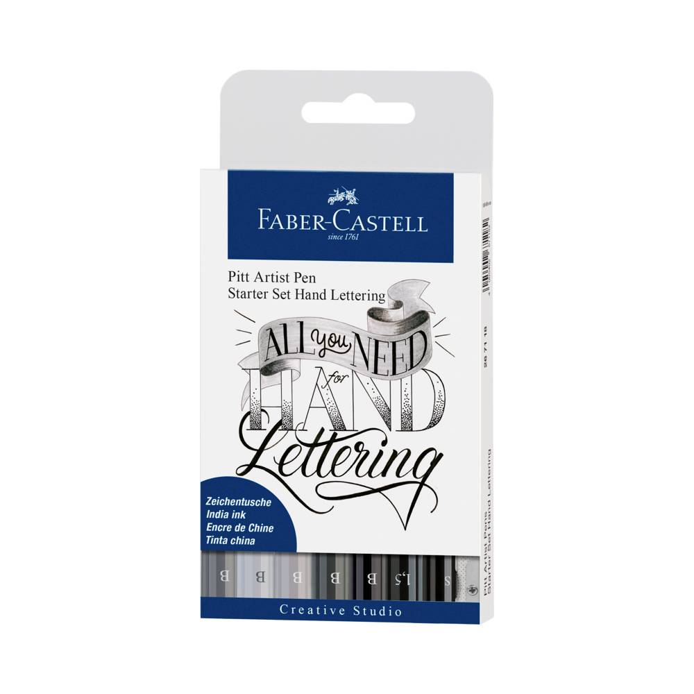Starter Set Handlettering 9-teilig schwarz-weiss