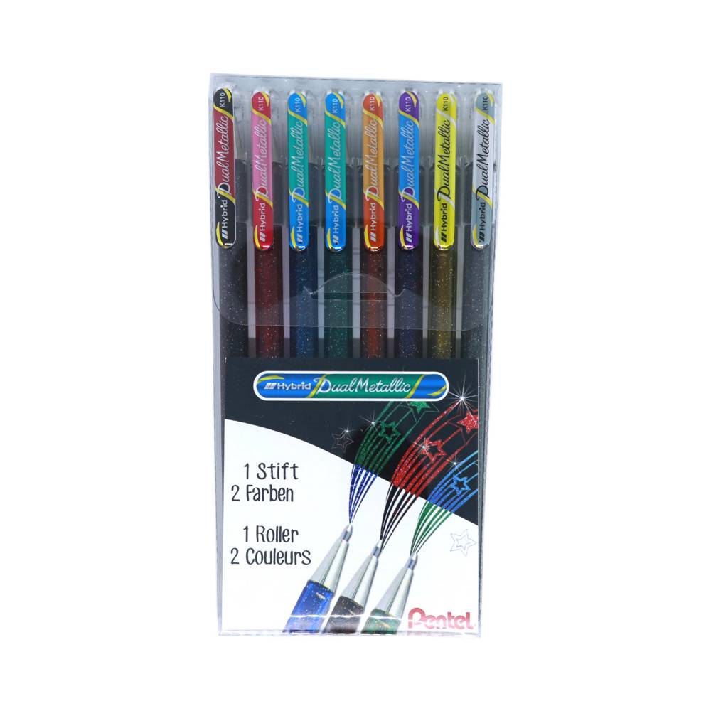 Pentel Gel Roller Dual Metallic Effektstifte 8er Set | MeinStift