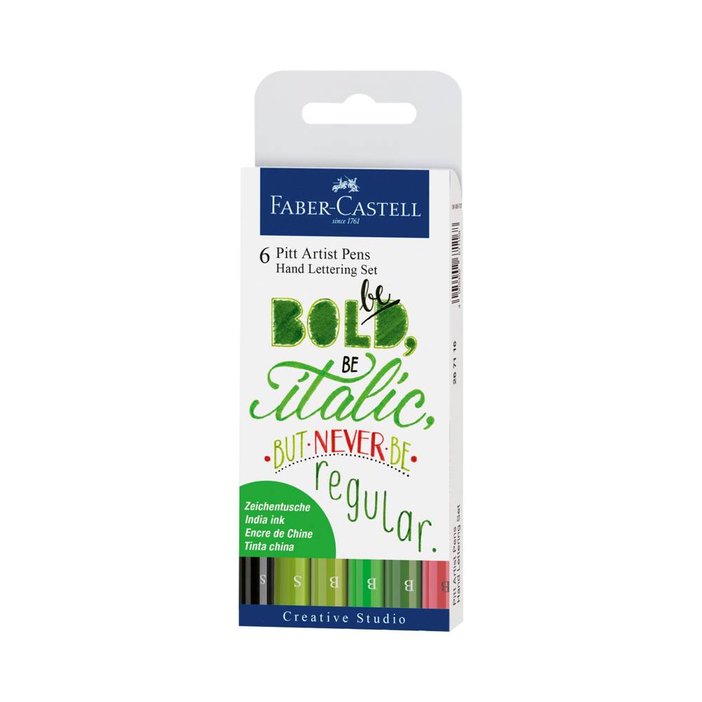 Faber-Castell Hand Lettering Set Grün 6er Set kaufen | MeinStift