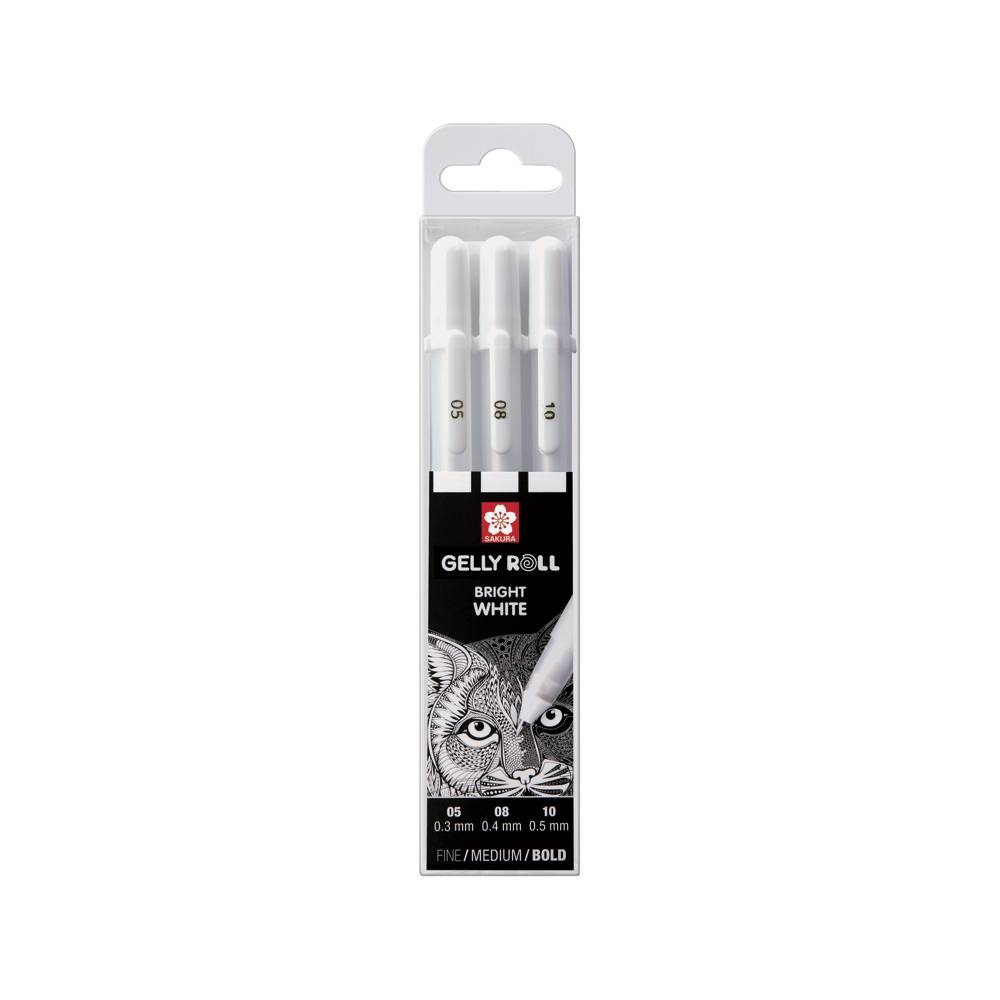 Gelly Roll Bright White Stylos Gel 3 pièces