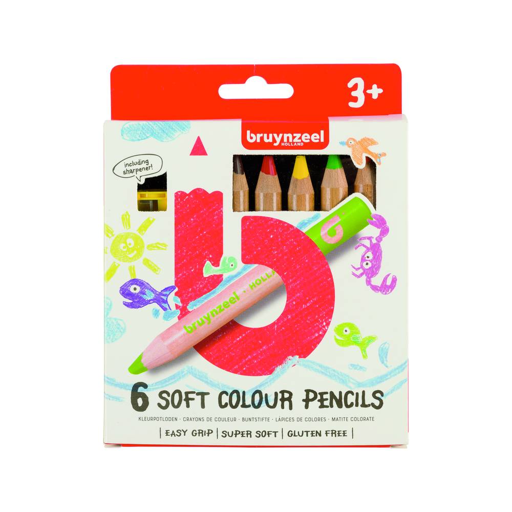 Bruynzeel - Kids Soft Color Pencils 6er Pack
