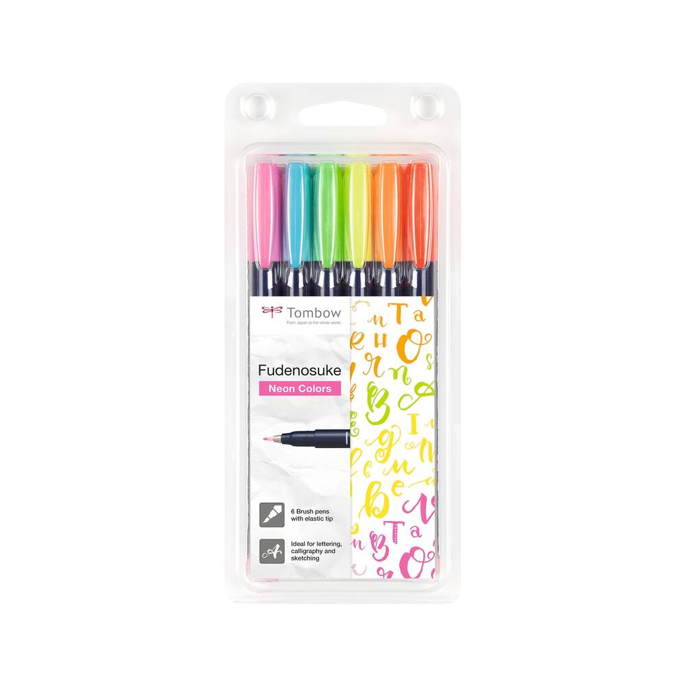 Kalligraphie Stifte Fudenosuke Neon 6er Set
