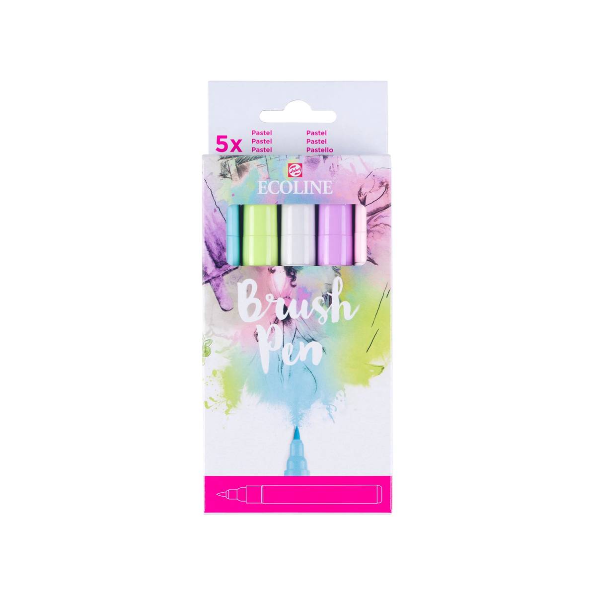 ECOLINE Brushpen - 5 Farben Pastel Set