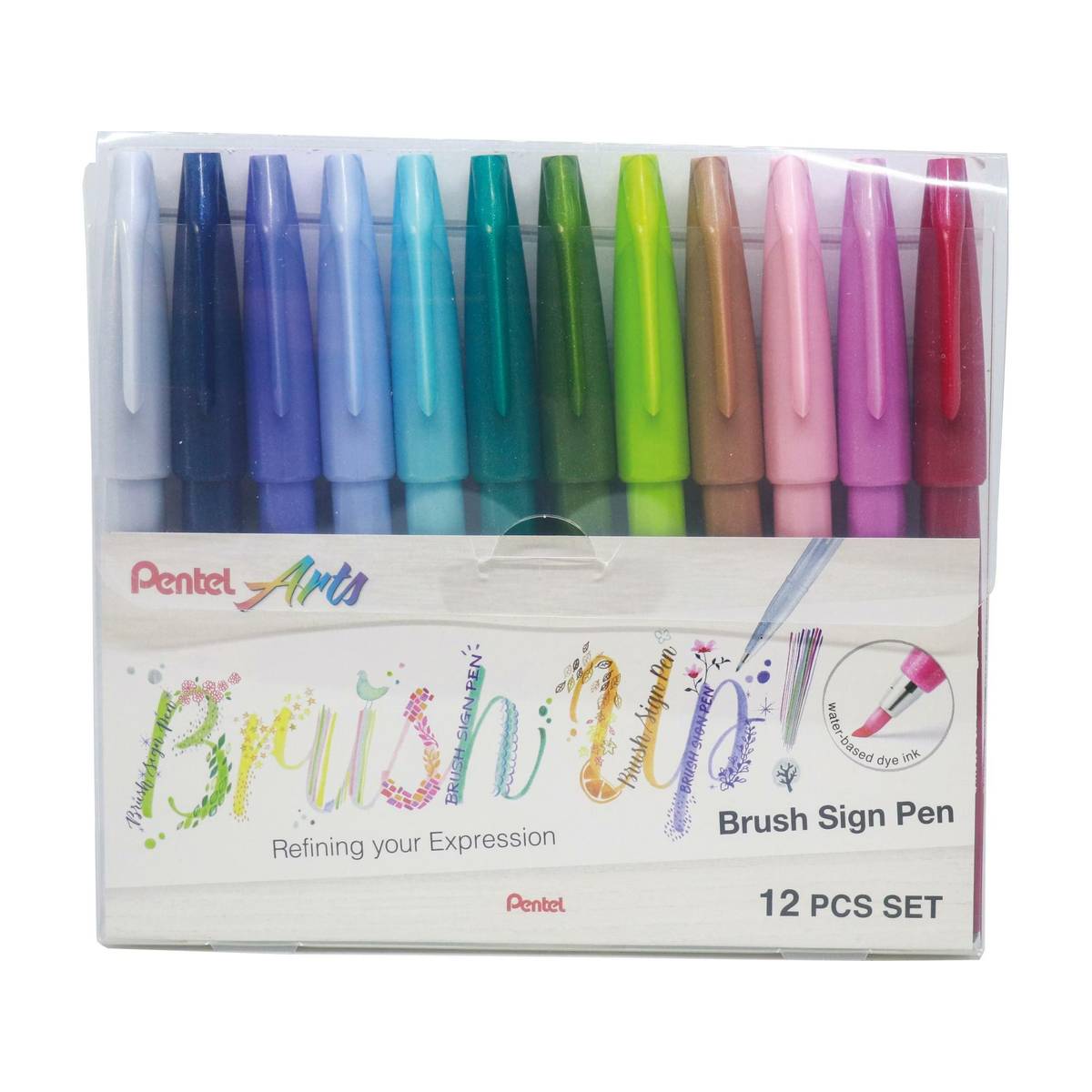 Pentel Arts Brush Sign Pen 12er Set Pastell kaufen | MeinStift
