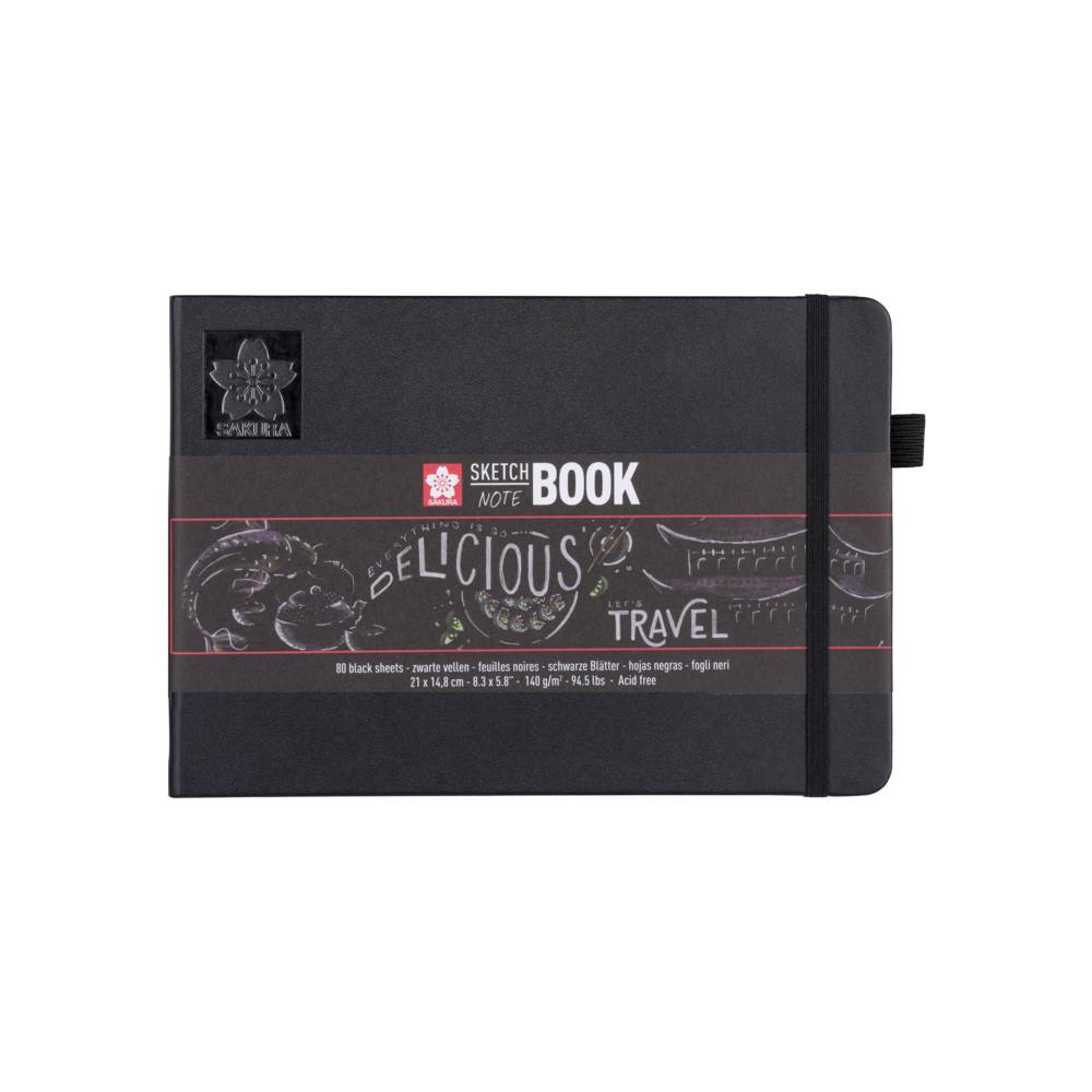 Carnet de croquis A5 noir format paysage