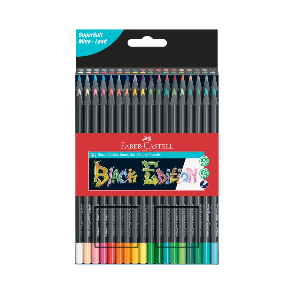 Faber-Castell Schwarz Edition Buntstifte 36-teilig | MeinStift
