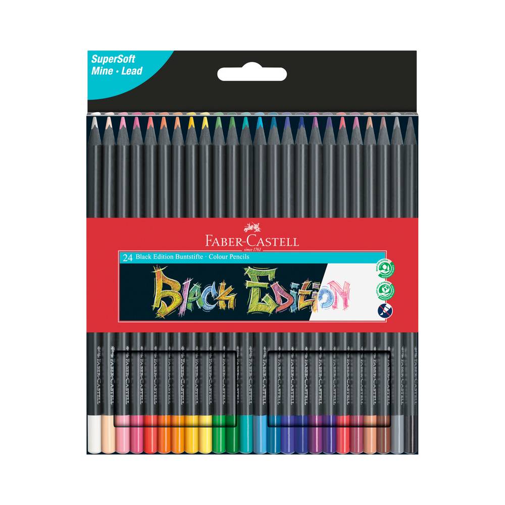 Faber-Castell Schwarz Edition Buntstifte 24-teilig | MeinStift