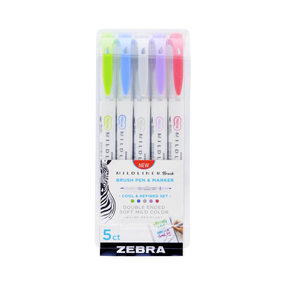 Set de 5 feutres Mildliner Bulletjournal Brush Cool Tones